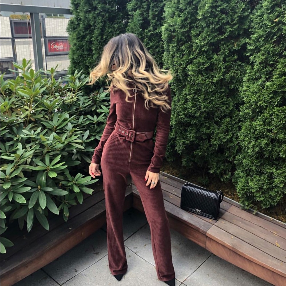 Burgundy corduroy & Other Stories jumpsuit